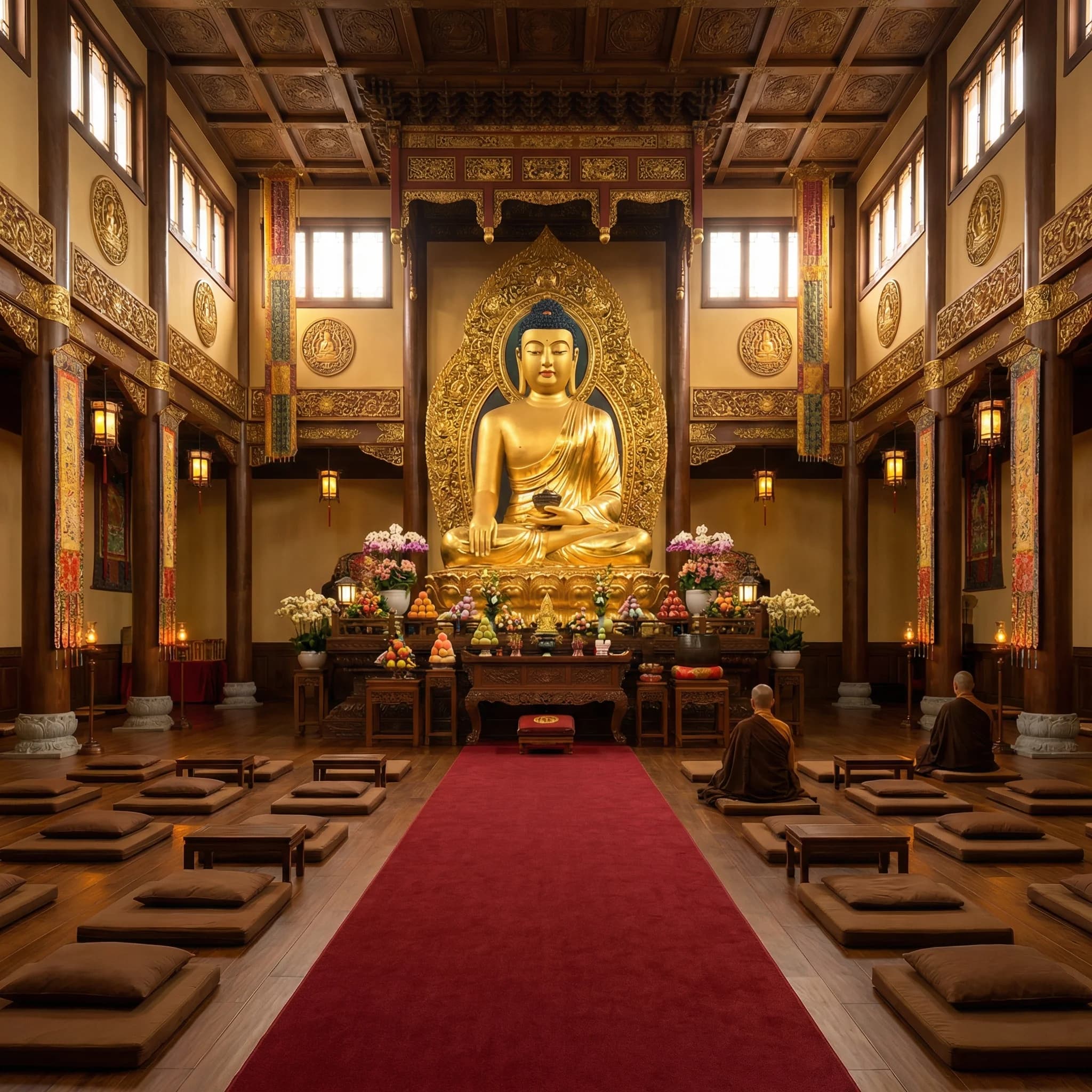 Войти в крупнейший буддийский храм Европы